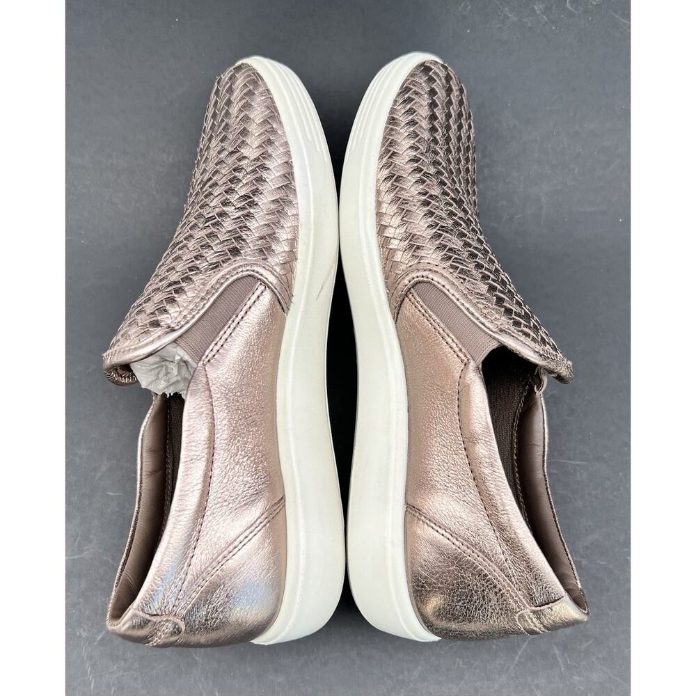 ECCO Soft 7 Slip-On Leather Bronze Sneakers Women's Size 9 US - Picture 8 of 13